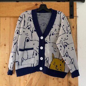 Cat Cardigan Button Up Sweater